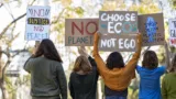 People world environment day protest with placards