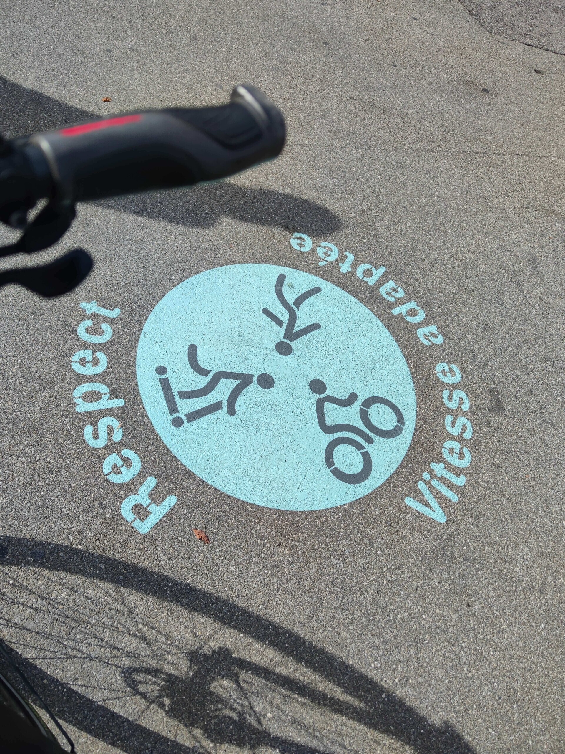 Partage espace pieton velo leger