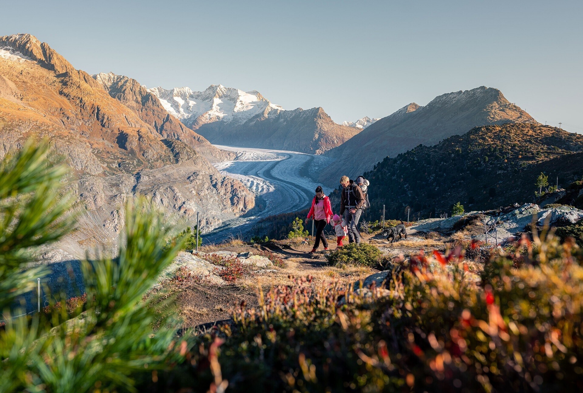Randonnée d'automne famille été aletsch arena