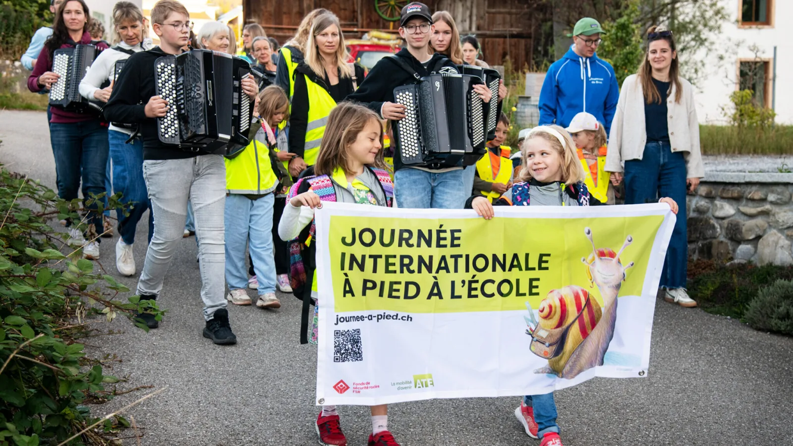 Journée internationale à pied à l'école Marsens Fribourg
