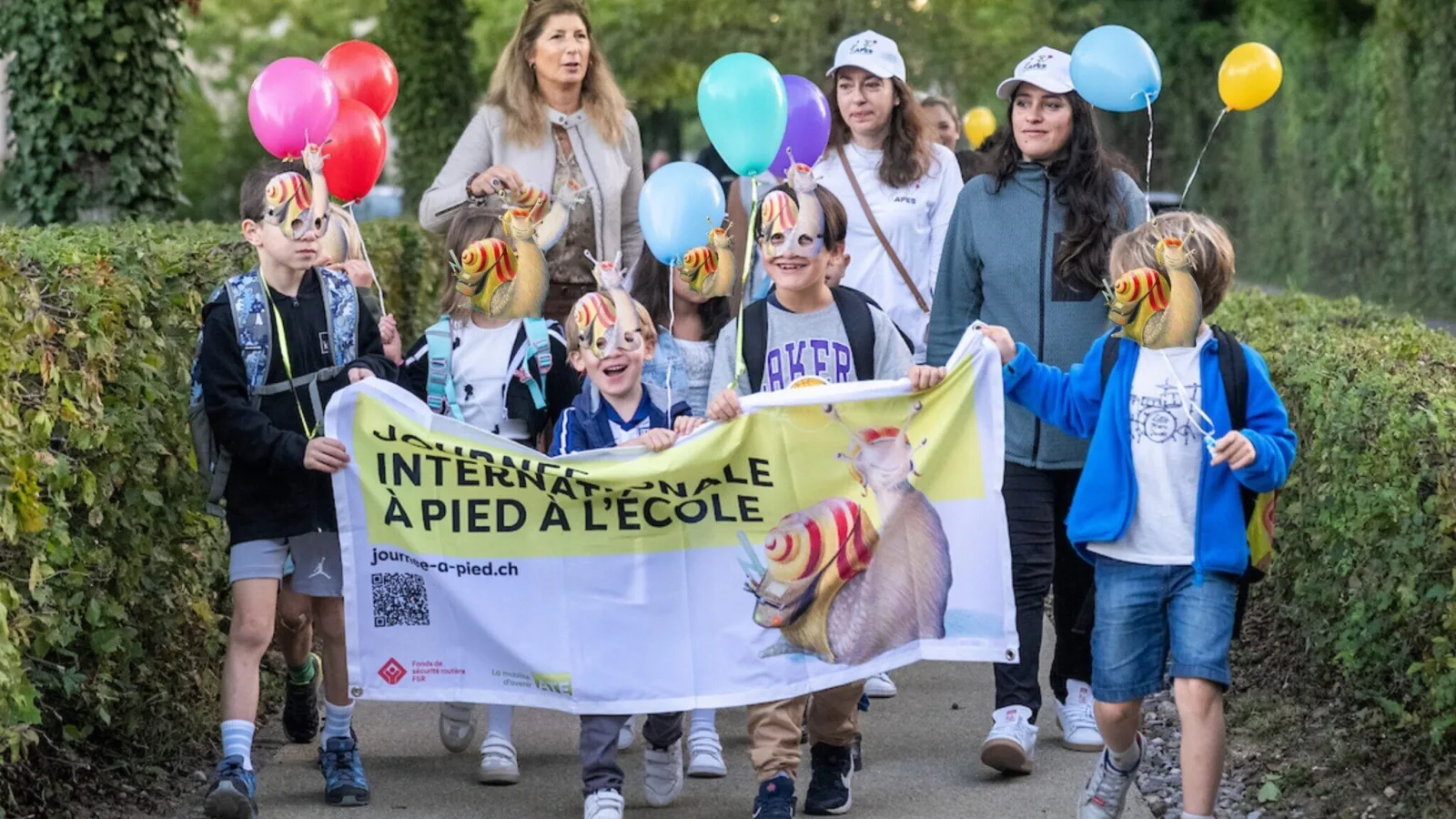 Journée internationale à pied à l'école Bellvue Sion