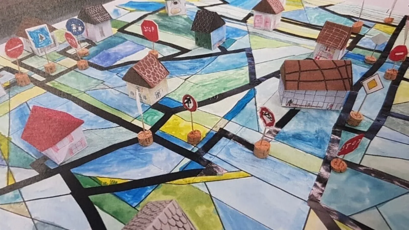 Dorf und Schulwege basteln