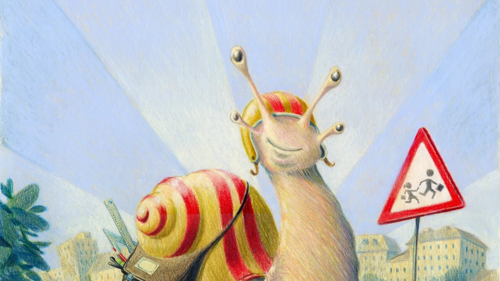 Journée internationale à pied à l'école de l'ATE, illustration d'un escargot sur le chemin de l'école