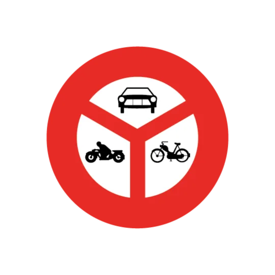 Circulation interdite aux automobiles, motocycles et cyclomoteurs