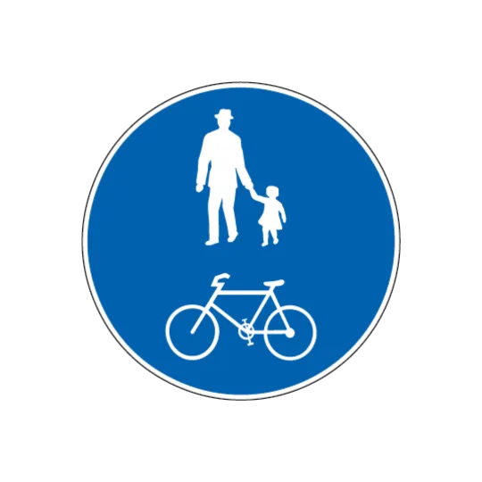 Piste cyclable et chemin piéton, sans partage de l’aire de circulation