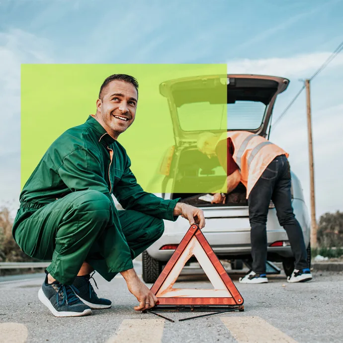 Voiture  Dépannage Triangle de panne