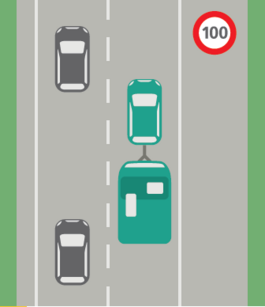 100 km/h mit Anhänger auf Autobahn